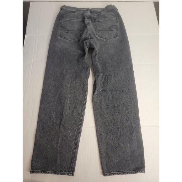 AMERICAN EAGLE Baggy Jeans SZ 12 Drapey High Rise Cotton Gray - Picture 7 of 9